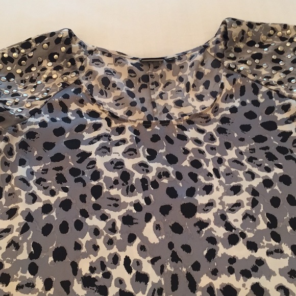 Allen B Blouse w/Stud Details - Cheetah Print - Picture 3 of 5